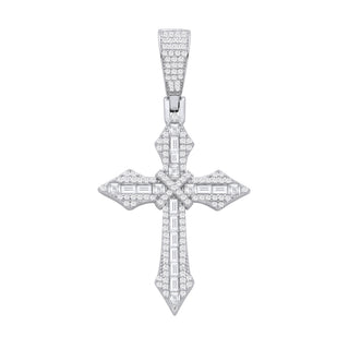 Silver CZ Pointed Cross