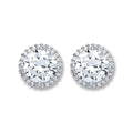 Silver CZ Round Stud Earrings