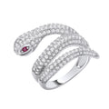 Silver CZ Snake Ring