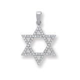 Silver CZ Star Of David Pendant