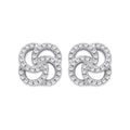 Silver CZ Swirl Stud Earrings