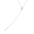 Silver CZ Vertical Bar And Id Plate