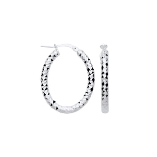 Silver D/c Creole Hoop Earrings