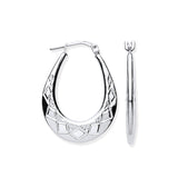 Silver D/c Oval Creoles