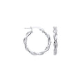 Silver D/c & Plain Twist Hoop Earrings