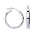 Silver D-shape Wedds Hoop Earrings 3.9g