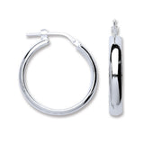 Silver D-shape Wedds Hoop Earrings 3.9g
