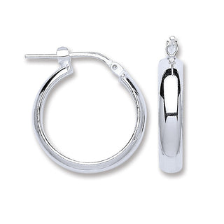 Silver D-shape Wedds Hoop Earrings 3g