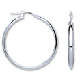 Silver D-shape Wedds Hoop Earrings 5.8g