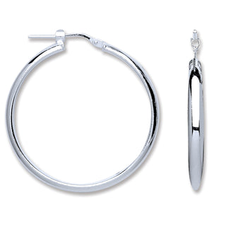 Silver D-shape Wedds Hoop Earrings 5.8g