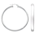 Silver D Shaped Hoop Earrings 8g