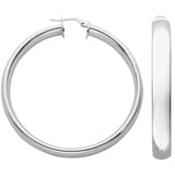 Silver D Shaped Hoop Earrings 9g