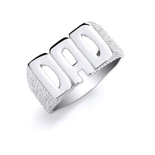 Silver Dad Barked Side Ring