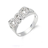 Silver Dad CZ Id Side Ring 4.6g