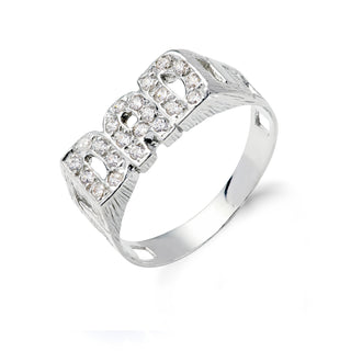 Silver Dad CZ Id Side Ring 4.6g