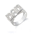 Silver Dad CZ Id Side Ring 6.7g