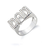 Silver Dad CZ Id Side Ring 6.7g