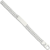Silver Double Curb Link Id Gents 8" Bracelet