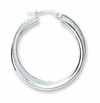 Silver Double Hoop Earrings 3.5g