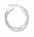 Silver Double Hoop Earrings 3g