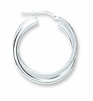 Silver Double Hoop Earrings 3g