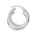 Silver Double Hoop Earrings 4.2g