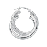 Silver Double Hoop Earrings 4.2g