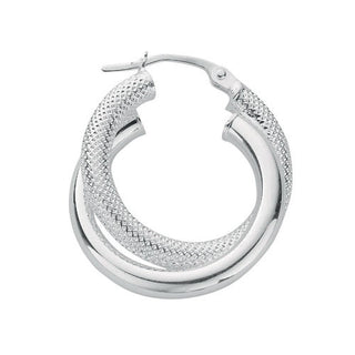 Silver Double Hoop Earrings 4.2g