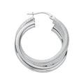 Silver Double Hoop Earrings 5.3g