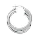 Silver Double Hoop Earrings 5.3g