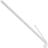 Silver Double Link Curb & Padlock Charm Bracelet 12g