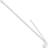 Silver Double Link Curb & Padlock Charm Bracelet 4.7g