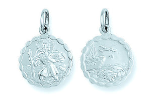Silver Double Sided Fancy St Christopher Pendant 2.3g