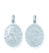 Silver Double Sided Oval St Christopher Pendant 2.9g