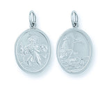 Silver Double Sided Oval St Christopher Pendant 3.2g