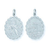 Silver Double Sided Oval St Christopher Pendant 6.5g
