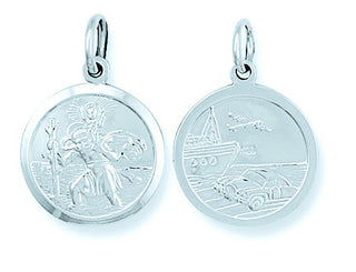 Silver Double Sided St Christopher Pendant 3.2g