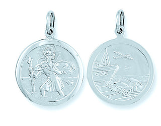 Silver Double Sided St Christopher Pendant 4.5g
