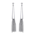 Silver Drop With Tassel Earrings