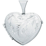 Silver Engraved Heart Shaped Family Locket (£135)