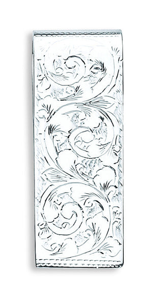Silver Engraved Money Clip