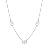 Silver Entwined Circles 17" Necklace