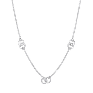 Silver Entwined Circles 17" Necklace
