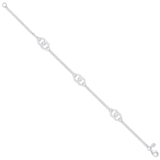 Silver Entwined Circles Ladies Bracelet