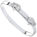 Silver Expandable Boxing CZ Gloves Baby Bangle
