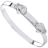 Silver Expandable Boxing CZ Gloves Baby Bangle