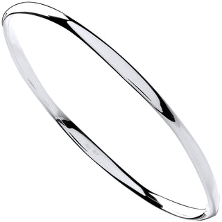 Silver Faceted Ladies Bangle