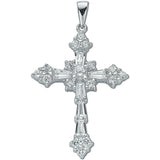 Silver Fancy Baguette Cut CZ Cross 3.2g