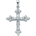 Silver Fancy Baguette Cut CZ Cross 4.2g