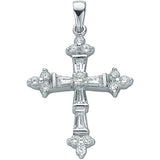 Silver Fancy Baguette Cut CZ Cross 4.2g
